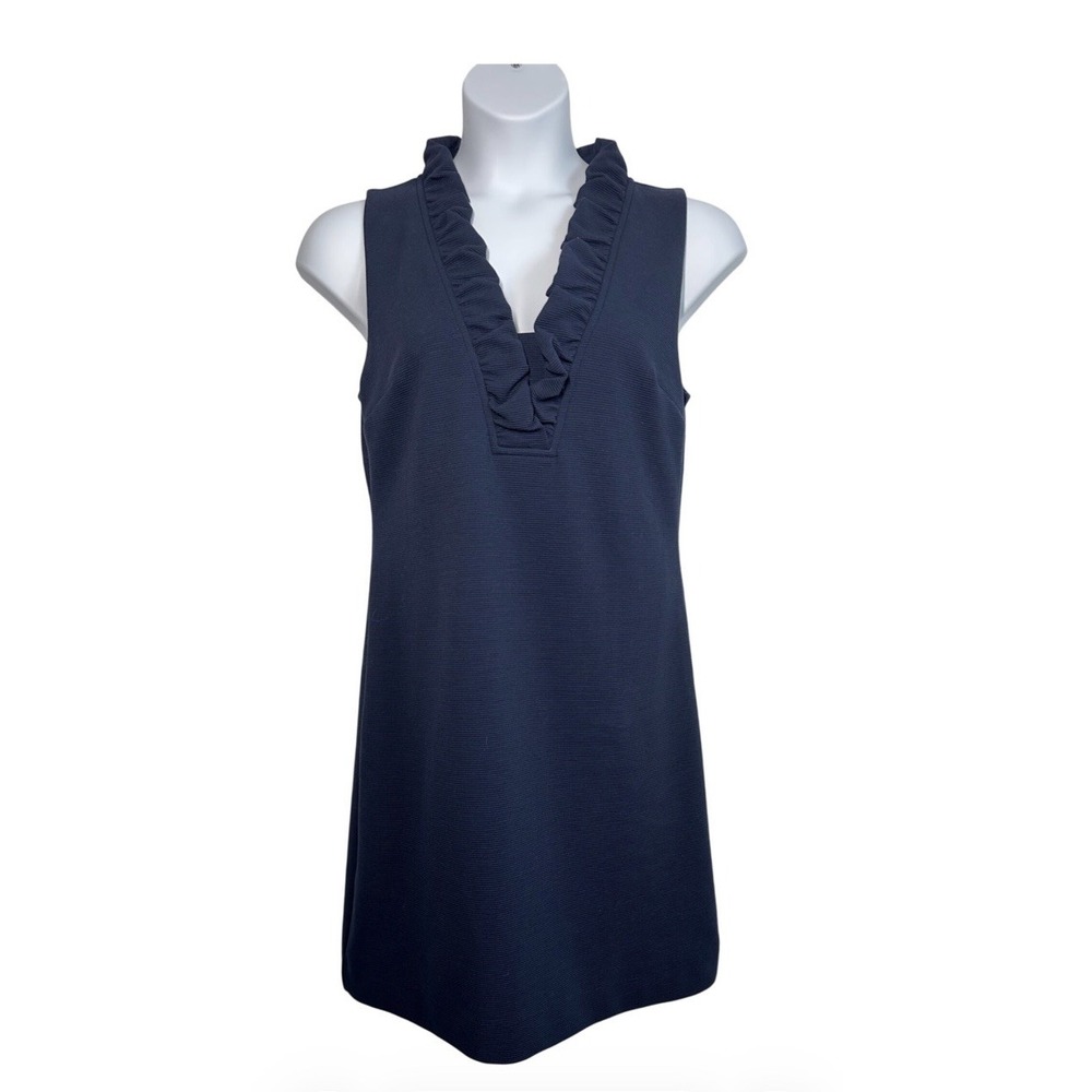 Lilly Pulitzer Navy Ribbed Knit Sheath Sz: L Chic Coastal Preppy